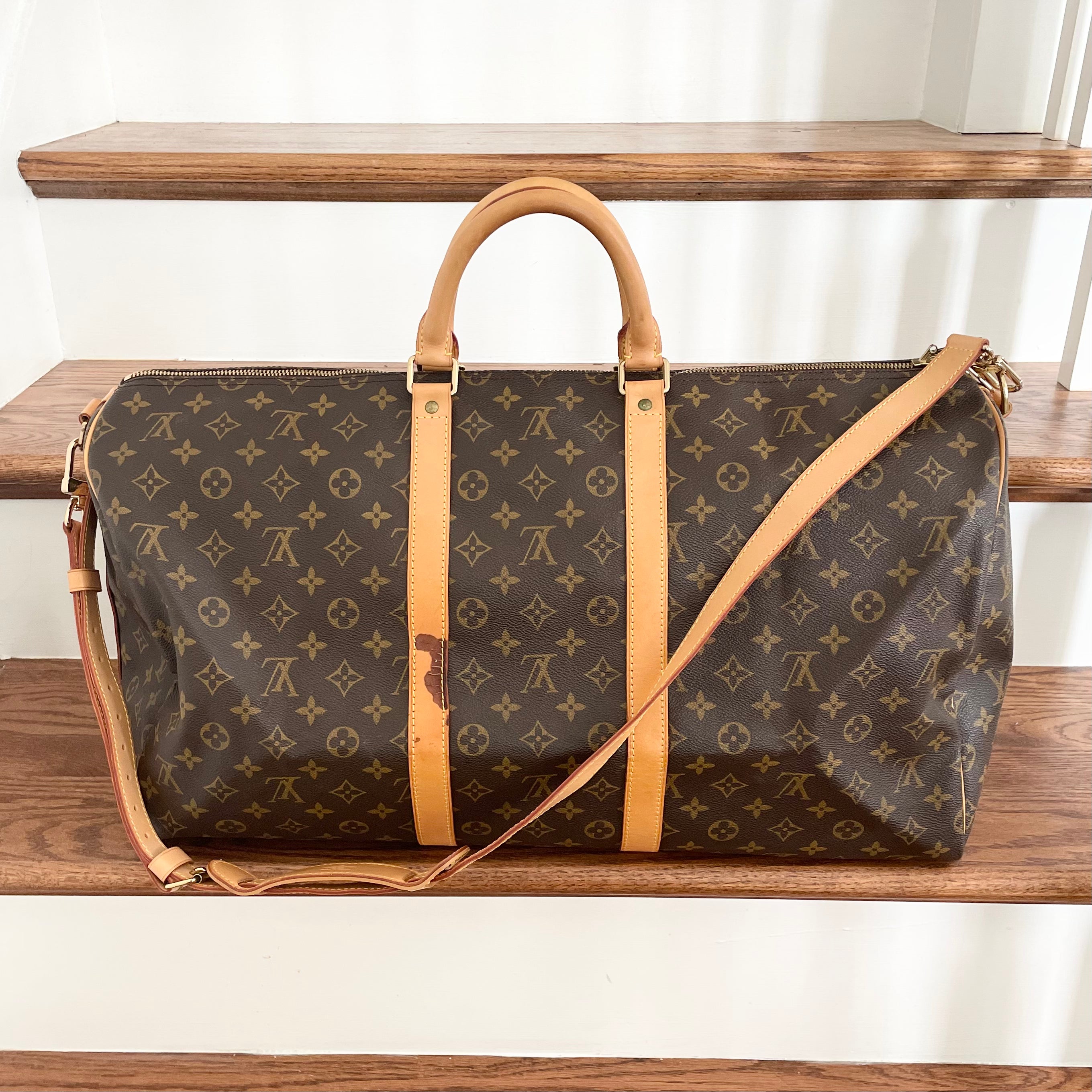 Authentic Louis Vuitton Monogram Keepall 55 Bandouliere