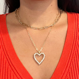 3ctw Diamond Heart Pendant in 18k Yellow Gold