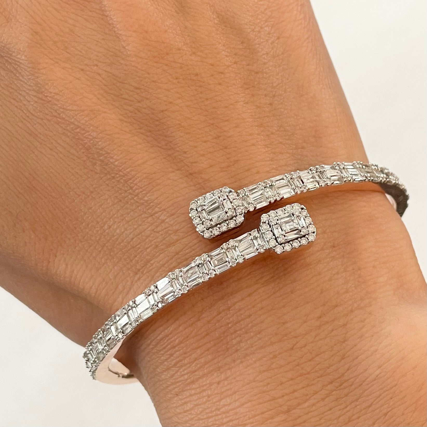 3.31 ctw Diamond Bangle in 14k Rose and white gold