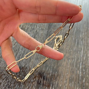 14k Yellow Gold Paperclip chain necklace